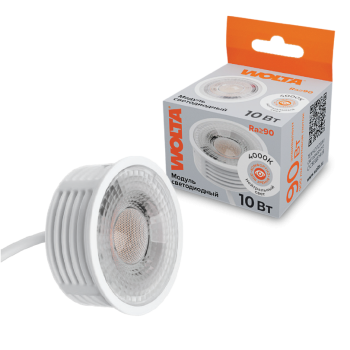 Лампа модуль диодный MR16 10Вт 4000K 900Лм белый линза керамика Wolta (100)
