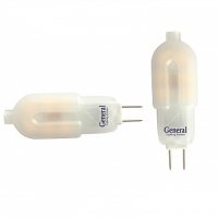 Лампа диодная G4 12В  3Вт 4500К 120Лм General матовая пластик (5/100)