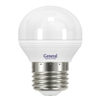 Лампа диодная шар G45  7Вт Е27 2700К 520Лм General (10/100)
