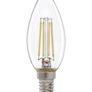 Лампа филамент свеча 12Вт Е14 6500К 950Лм General (10/100)