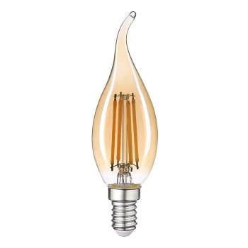 Лампа филамент свеча на ветру 10Вт Е14 2700К 650Лм General золотой (10/100)