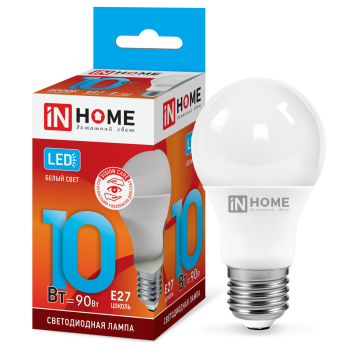 Лампа диодная A60 10Вт Е27 4000К 900Лм InHome (10)