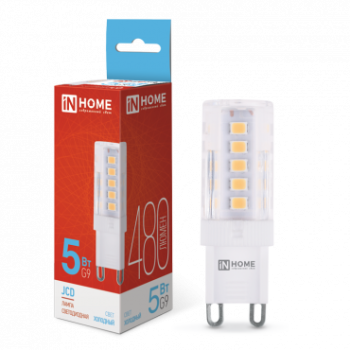 Лампа диодная G9  5Вт 6500К 480Лм Inhome (20)