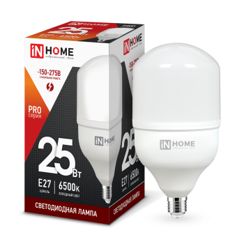 Лампа диодная HP-PRO 25Вт Е27 6500К d80x144мм 2250Лм InHome