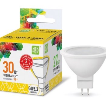 Лампа диодная MR16 GU5.3  3Вт 3000К 250Лм ASD (10)