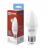 Лампа диодная свеча  8Вт Е27 6500К 600Лм InHome (10)