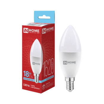 Лампа диодная свеча 18Вт E14 6500K 1620Лм InHome (10)