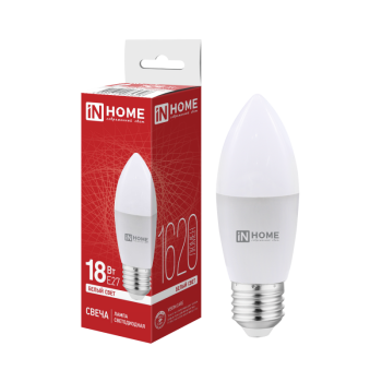 Лампа диодная свеча 18Вт E27 4000K 1620Лм InHome (10)