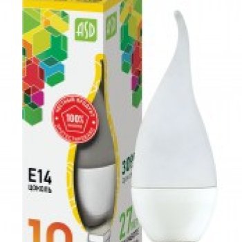 Лампа диодная свеча на ветру 10Вт Е14 3000К 900Лм ASD Standard