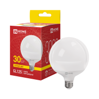 Лампа диодная шар GL125 30Вт Е27 3000К 3000Лм Inhome (50)