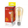 Лампа светодиодная LED-ST64-deco gold  9Вт 230В Е27 3000К 810Лм золотистая IN HOME