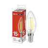 Лампа филамент свеча 15Вт Е14 6500К 1455Лм прозрачная InHome (10)