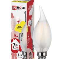 Лампа филамент свеча на ветру  5Вт Е14 4000К 450Лм матовая InHome (10)