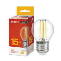 Лампа филамент шар G45 15Вт Е27 3000К 1435Лм InHome (10)
