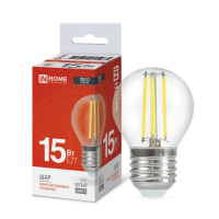 Лампа филамент шар G45 15Вт Е27 4000К 1435Лм InHome (10)