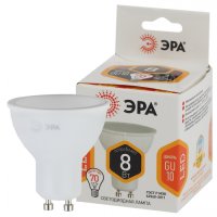 Лампа диодная MR16 GU10  8Вт 2700К 600Лм Эра (10)