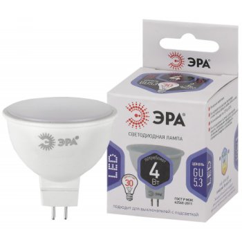 Лампа диодная MR16 GU5.3  4Вт 6000К 350Лм Эра (10)