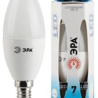 Лампа диодная свеча  7Вт Е14 6000К 560Лм Эра (10)