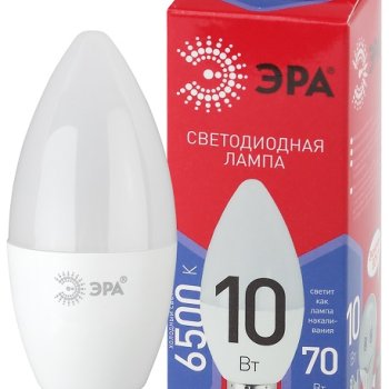 Лампа диодная свеча 10Вт Е14 6500К 800Лм Эра Red Line (10)