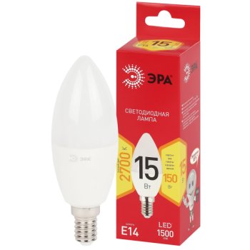 Лампа диодная свеча 15Вт E14 2700К 1500Лм Эра Red Line (10)
