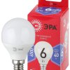 Лампа диодная шар G45 6Вт E14 6500К 480Лм Эра Red Line (10)