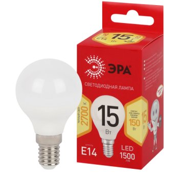 Лампа диодная шар G45 15Вт Е14 2700К 1500Лм Эра Red Line (10)