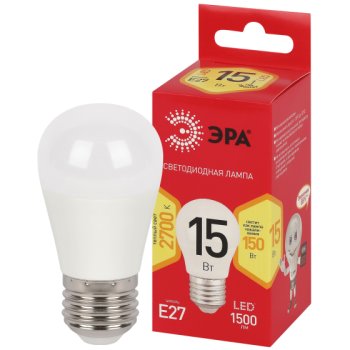 Лампа диодная шар G45 15Вт Е27 2700К 1500Лм Эра Red Line (10)