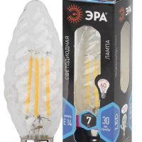 Лампа филамент свеча витая 7Вт Е14 4000К 730Лм Эра (10/100/2800)