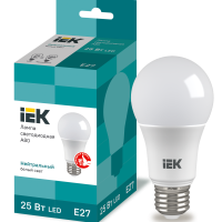 Лампа диодная A80 25Вт Е27 4000К 2500Лм IEK (10/100)