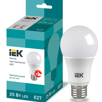 Лампа диодная A80 25Вт Е27 4000К 2500Лм IEK (10/100)