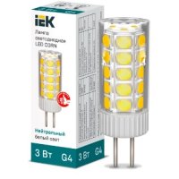 Лампа диодная G4 12В  3Вт 4000К 285Лм IEK (10/1000)