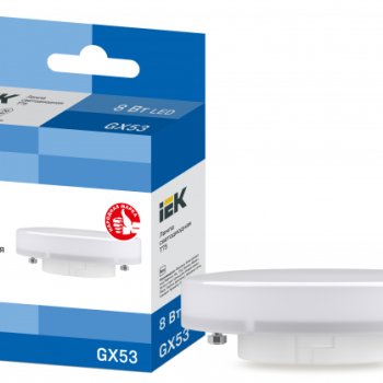 Лампа диодная GX53  8Вт 6500К 800Лм IEK (10/100)