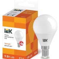 Лампа диодная шар G45  9Вт Е14 3000К 810Лм IEK (10/100)