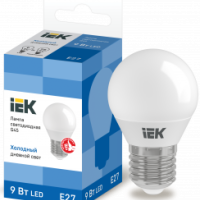 Лампа диод шар G45  9Вт Е27 6500К 810Лм IEK (10/100)