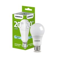 Лампа диодная A60 20Вт Е27 6500К 2000Лм IEK GENERICA (10/100)