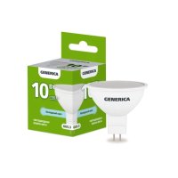 Лампа диодная MR16 GU5.3 10Вт 6500К 1000Лм Generica (10/100)