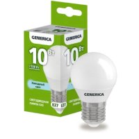 Лампа диодная шар G45 10Вт Е27 6500К 1000Лм IEK GENERICA (10/100)