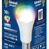 Лампа диодная A60 10Вт Е27 RGB 800Лм Uniel с ИК сенсором без пульта (10)
