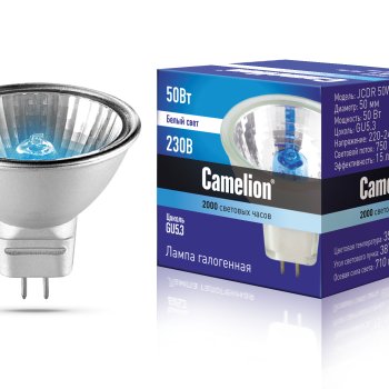 Лампа галогенная JCDR(MR16) 220В 50Вт GU5.3 Camelion COOL (10/200)