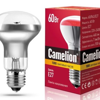 Лампа накаливания R63 60Вт Е27 Camelion (100)