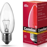 Лампа накаливания свеча 60Вт Е27 прозрачная Camelion (100)