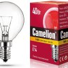 Лампа накаливания шарик 40Вт Е14 прозрачная Camelion (100)