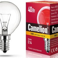 Лампа накаливания шарик 40Вт Е14 прозрачная Camelion (100)