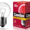Лампа накаливания шарик 40Вт Е27 прозрачная Camelion (100)