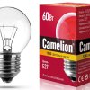 Лампа накаливания шарик 60Вт Е27 прозрачная Camelion (100)