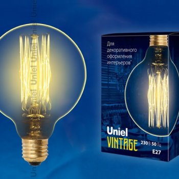 Лампа накаливания шар G80 60Вт Е27  Uniel Vintage Golden (20)