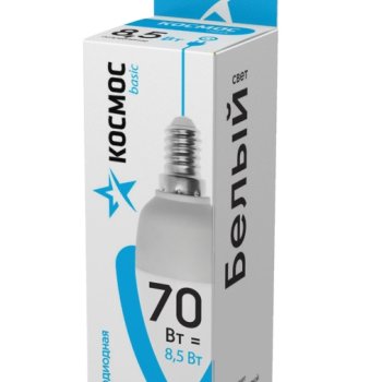 Лампа диодная свеча  8.5Вт Е14 4500К 740Лм Космос (10/80)
