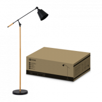 Торшер 1хЕ27 InHome ТНО 01К-Е27Б 60Вт ЧЕРНЫЙ+светлое дерево (1)