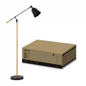 Торшер 1хЕ27 InHome ТНО 01К-Е27Б 60Вт ЧЕРНЫЙ+светлое дерево (1)