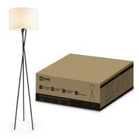 Торшер 1хЕ27 InHome ТНО 04-NB 60Вт бежевый абажур черная тренога
